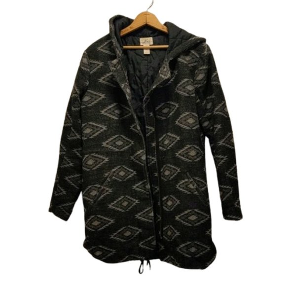 Levi's Women's Size L Hooded Zip Snap Southwest Western Print Long Jacket Coat - Picture 12 of 12